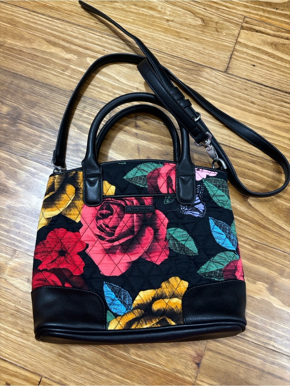 Vera Bradley Day Off Satchel in Retired Havana Rose Pattern, Excellent Condition